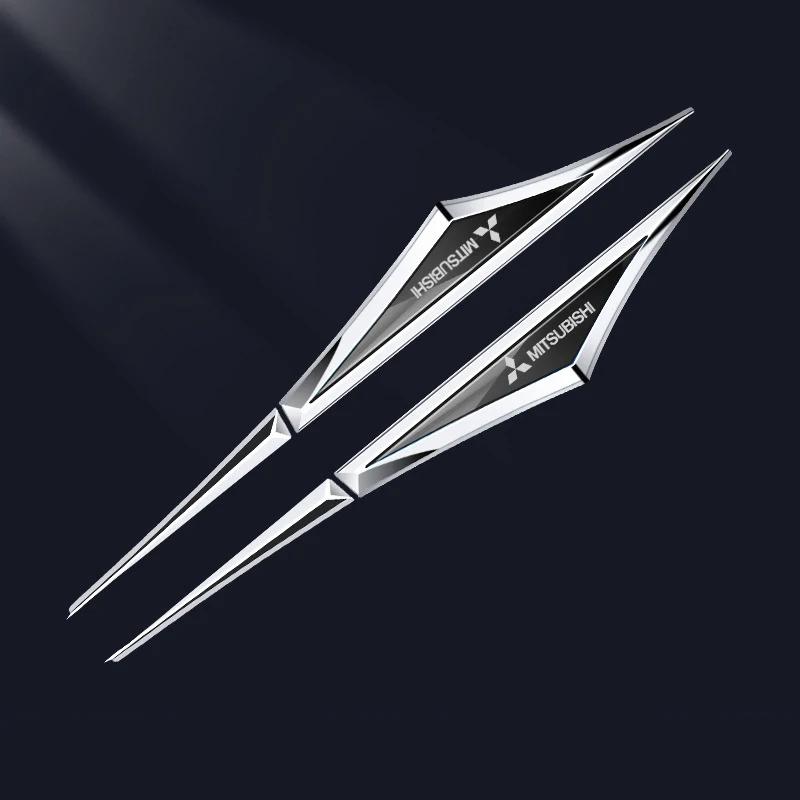 cyxmtz1 2PCS for Mitsubishi Lancer Outlander Pajero ASX Outlander Eclipse Cross Ralliart Alloy Car Side Badge Fender Sticker Decoration