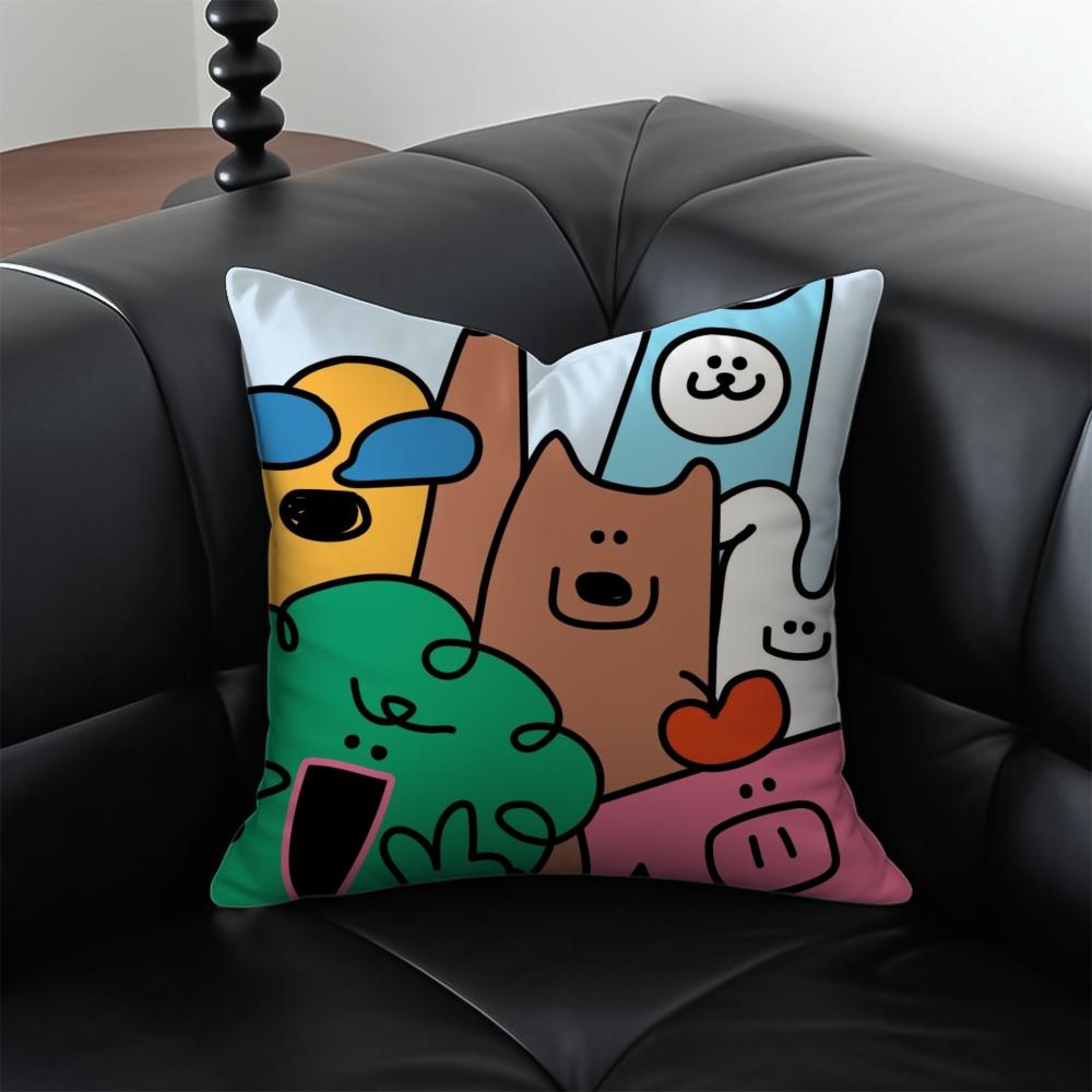 PeekaBoo Animals Cushion Cover Pillow Case Antidustmite Invisible Zipper Silky Plush Cushion