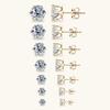 3-9mm Minimalist Delicate Six Prong Moissanite Stud Earrings Unique High End D VVS1 Exquisite Jewelry