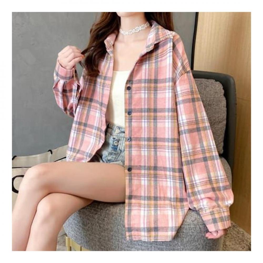 Navava Men Casual Loose Fit Check Shirt Nb1886
