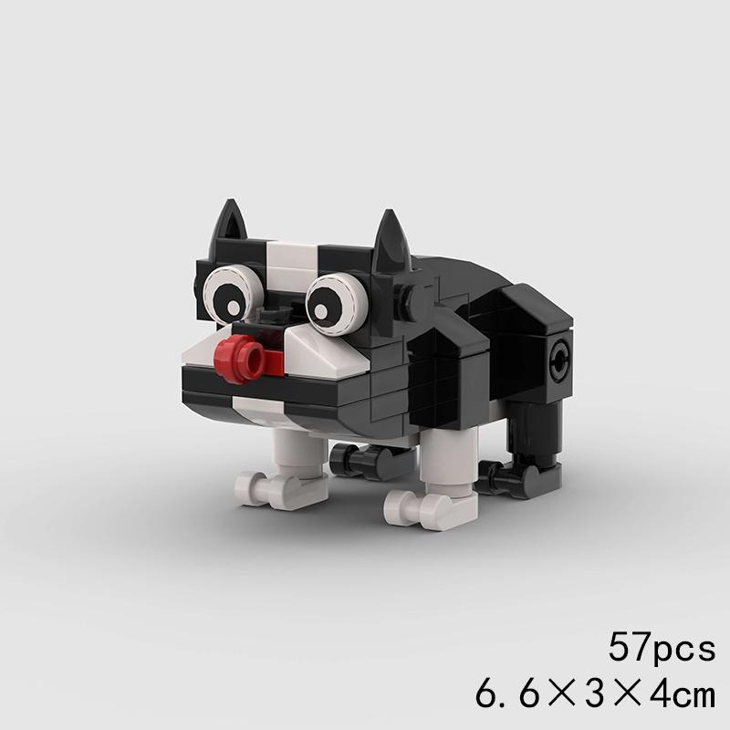 Little Dog Friends girl Pet Ideas Cartoon MOC Animal Creative Model Building Blocks City Technical Brick Creative Christmas Gift