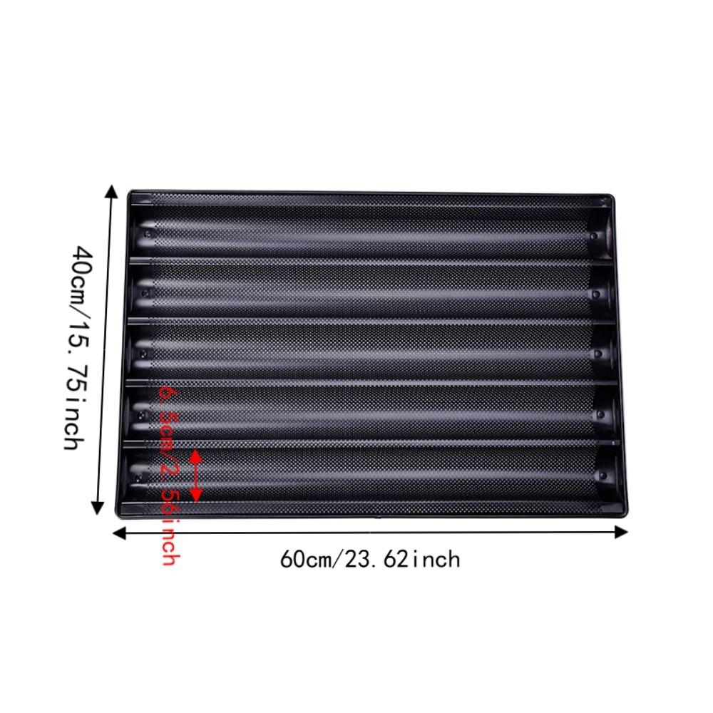 Aluminum Alloy Long Egg Tarts Pan Non-Stick 5 Slot Bread Baking Tray Efficient Heat Resistant Bread Baking Pan Bakery Shop