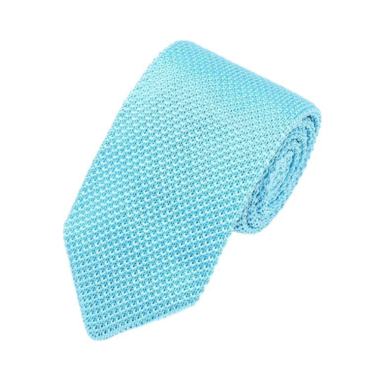 Solid Color Necktie Flexible Knitted Tie Easy Maintenances Polyester Fabric Neckwear for Work Holiday Formal Event