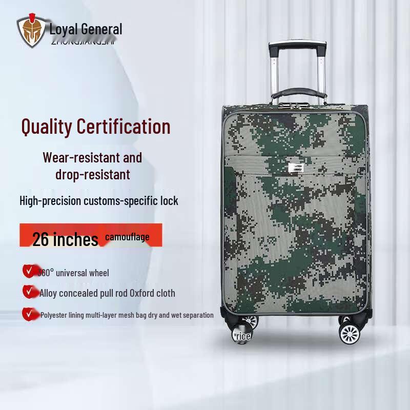 Camouflage Rolling Travel Suitcase 26 Inch