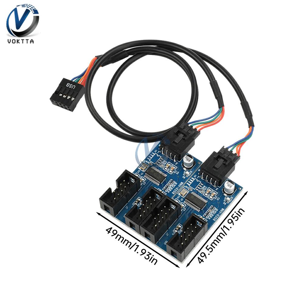9Pin USB Splitter Motherboard 1.1 USB Interface Splitter Multiplier Adapter Board 1 to 1 1 to 1 Extension Cable HUB Connectors