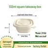 ZL 550ml Square Biodegradable Meal Box with Lid