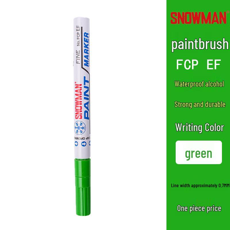 Snowman Fine Needle Tip Paint Marker - Black & White, Low Halogen, Eco-Friendly, EFWP-12