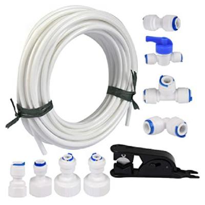 14 Inch Flexible Water Hose Fittings Kit with Valve for Connecting RO Filter and Refrigerator Compatible with Aquariums