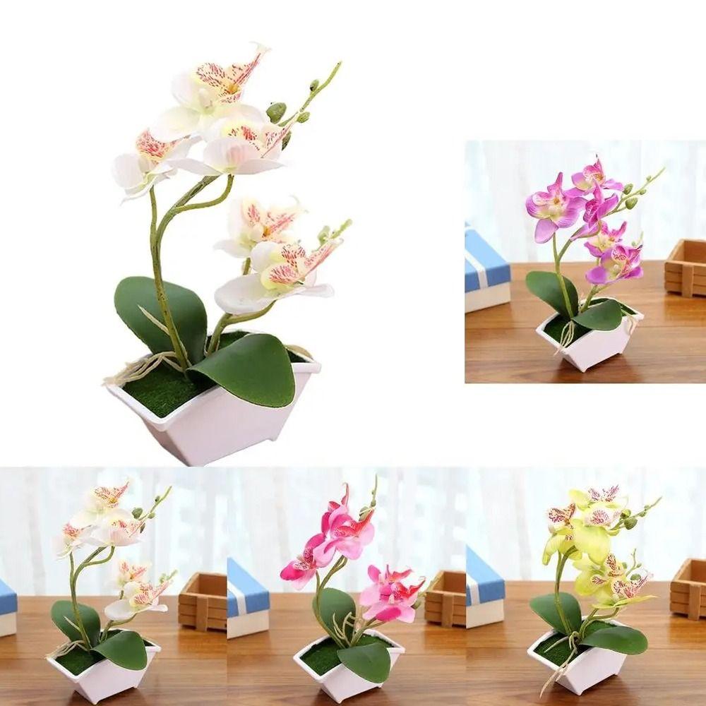 

Realistic Artificial Orchid Bonsai Potted Vivid Artificial Orchid Flower Bedroom