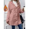 Womens Hooded Fleece Cardigan Long Sleeve Warm Oversized Coat Fall Winter Casual Outerwear