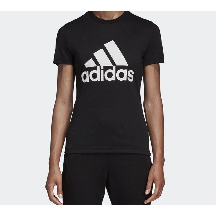 Adidas T Shirts Women's Black Crew Neck Moderate Straight Fit DY7732