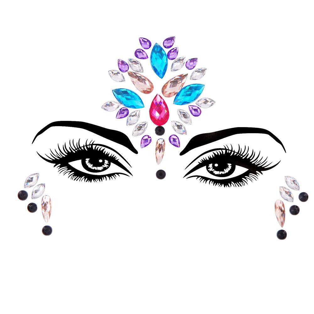 Crystal Tattoo Sticker Glitter Eyeliner Eyebrow Makeup Face Eyes Diamond Temporary Tattoo Rock Rhinestone 3D Eyeliner Stickers