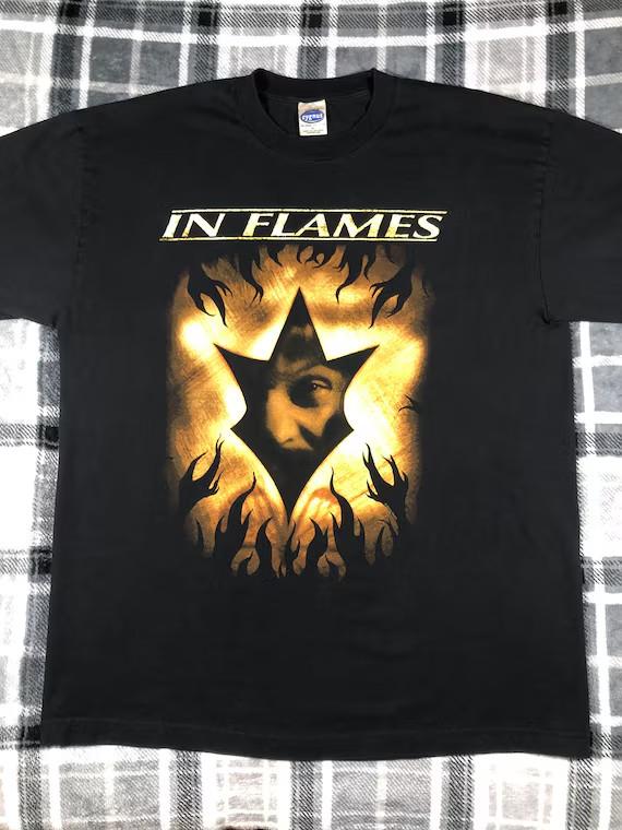 Vintage Style In Flames Band Reroute To Remain Shirt Unisex S-5XL Reprint MQ589 Unisex T-Shirt XXXXL