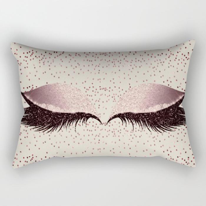 Eyelash Pillow Case European and American Fashion Sleep Waist Pillow Case Living Room Sofa Cushion Pillow Core