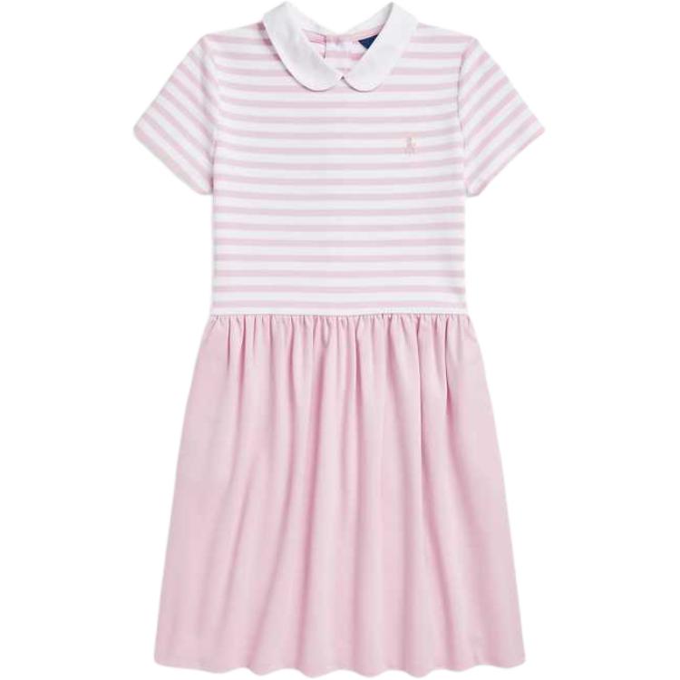 

Платье Polo Ralph Lauren Ss25 Простое Приталенное В полоску Светло-розовое Детские платья CWPODRSG3D20980-999 XL