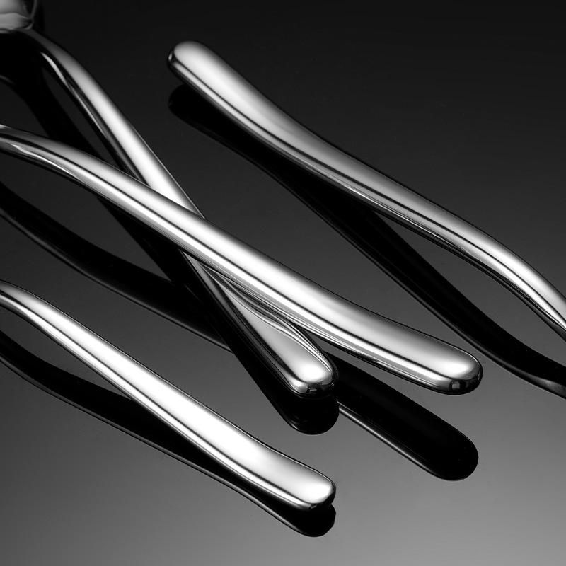 304 Stainless Steel Moonlight Knife, Fork and Spoon Tableware Set, Heavy Western Tableware Dessert Spoon Gift Set