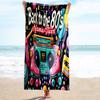 1PC Custom Name 80s Retro Party Vibes Beach Towel Highly Absorbent And Sand-Resistant Towel for Swimming, Pool, Yoga, And Travel Lightweight
