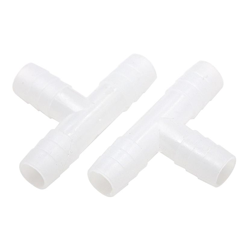 20Pcs Plastic Tee Tube Connector Diameter 8mm Rabbit Chicken Quail Doves Pets Nipple Drinker Connecting Pipe Farm Equipments
