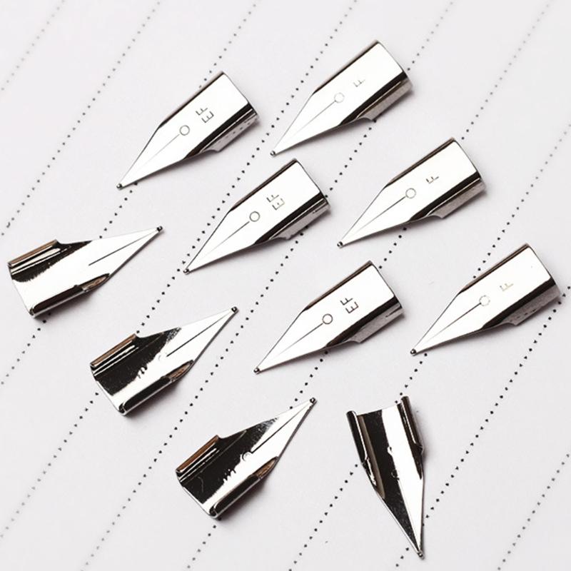 10Pcs Fountain Pen Nib Replacement Metal Fountain Pen Tip For Gothic Base English Handwriting Practice and Sketching