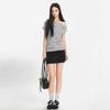  Stylish striped diagonal neck short-sleeve women's summer new clever off-shoulder T-shirt, unique base layer