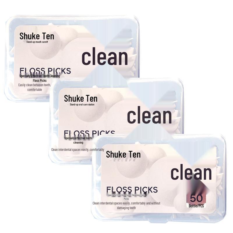 Shuke Specialized Cleaning Curved Flat Dental Floss Picks, 150 Count