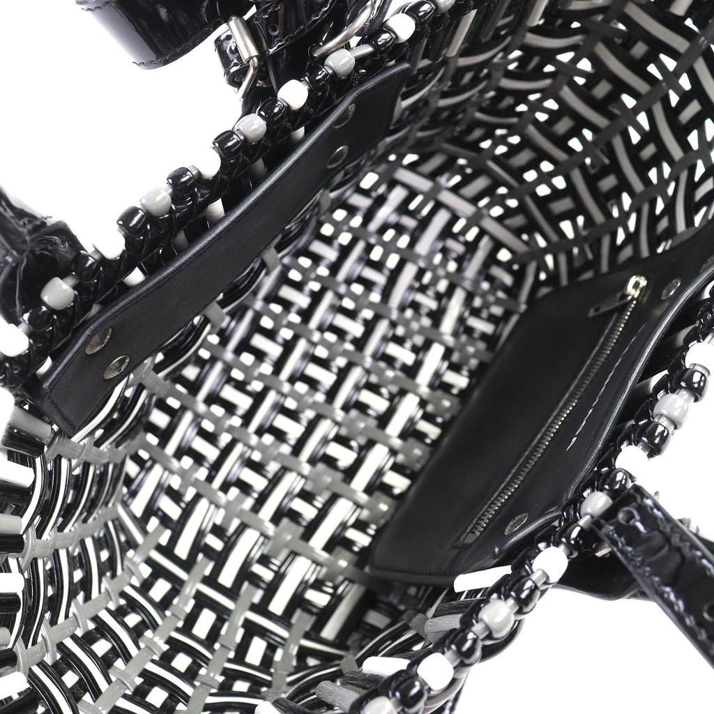 Excellent BALENCIAGA Shoulder Bag Bistro Basket Bag XS 2WAY Handbag Enamel Women 671342 Used