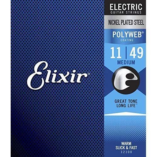 Cordes Pour Guitare Électrique - ELIXIR - 12100 - Medium - Durabilité Exceptionnelle - Anti-corrosion