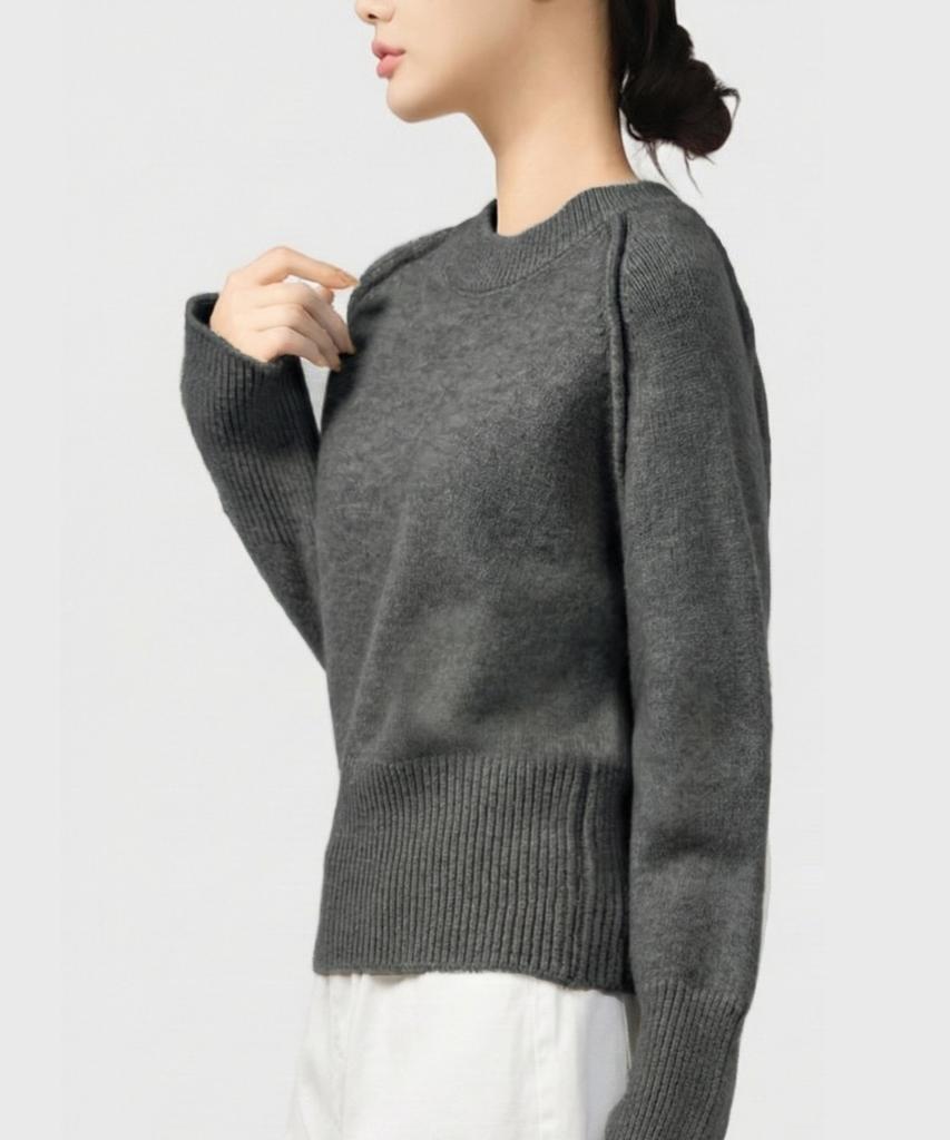Keulleiseu Tana Semi-Crop Knit Sweater_Sky Blue