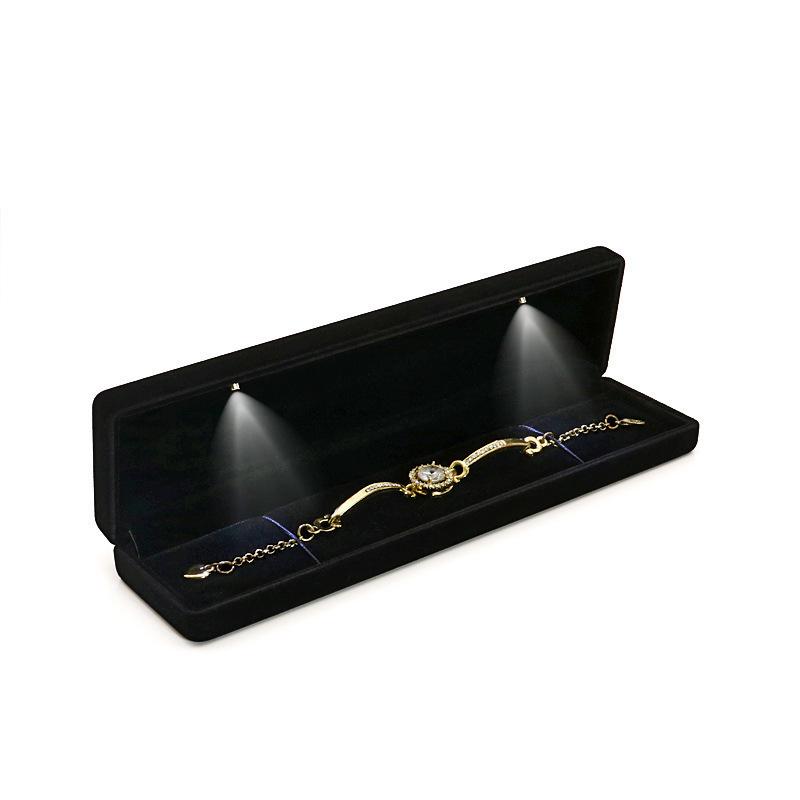 LED Light Jewelry Gift Box for Engagement Rings, Bracelets, Bangles, and Necklaces