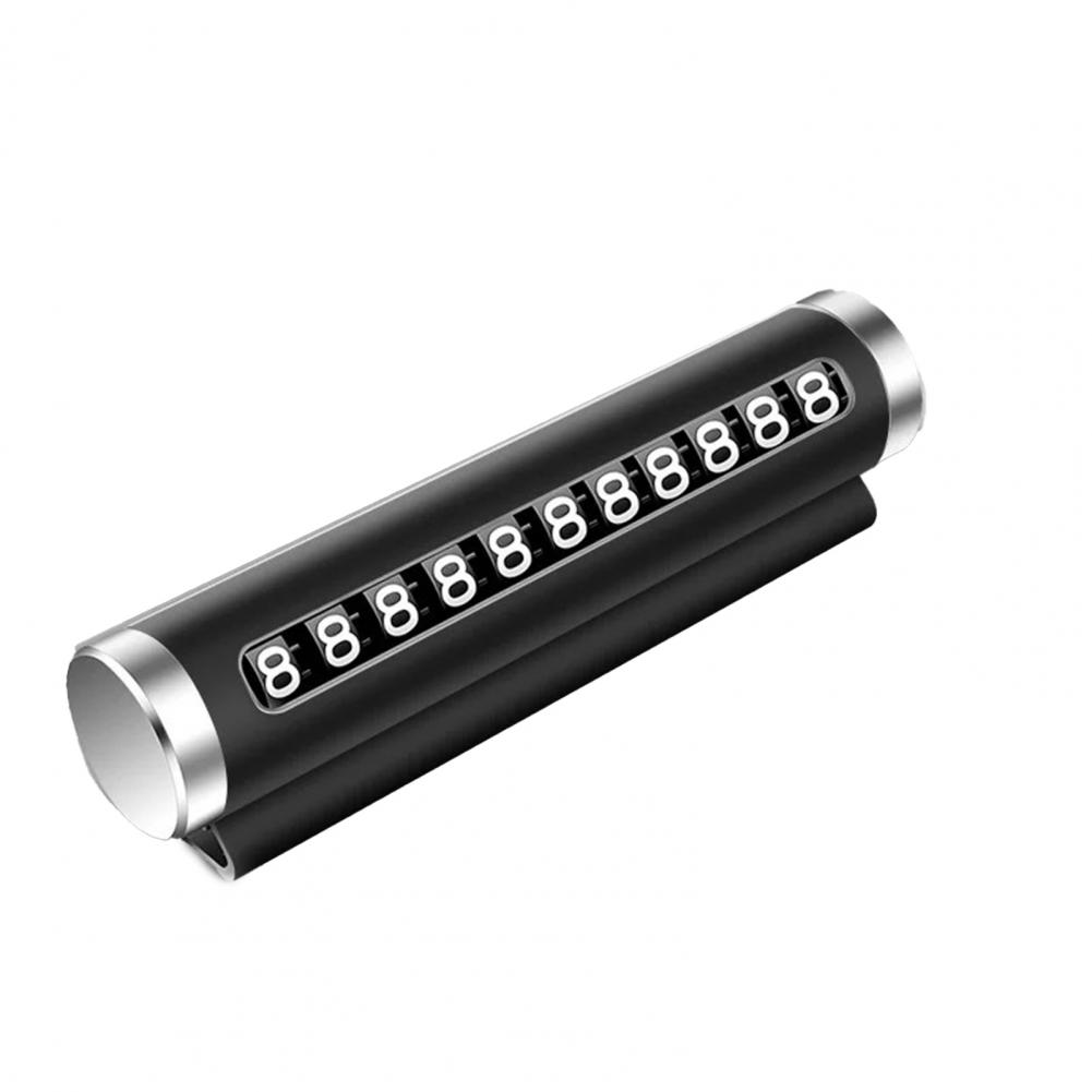 Temporary Parking Card Roller Type Number Hidden No Marking Metal Plate Car Dashboard Mobile Phone Number Card Automobile чёрный
