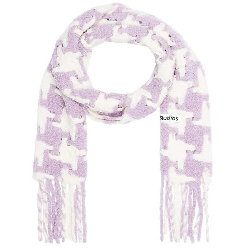 Acne Studios Houndstooth Fringed Scarf Men's CA0153AFF
