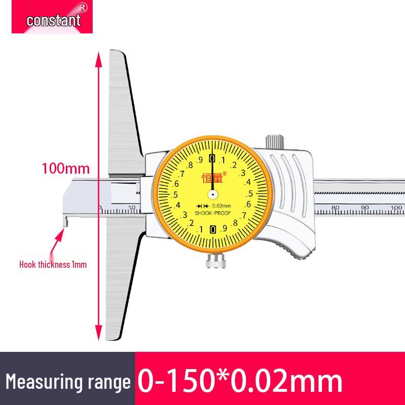 Constant Weight Depth Gauge with Hook & Dial, 0-150/200mm, Single/Double Hook Caliper