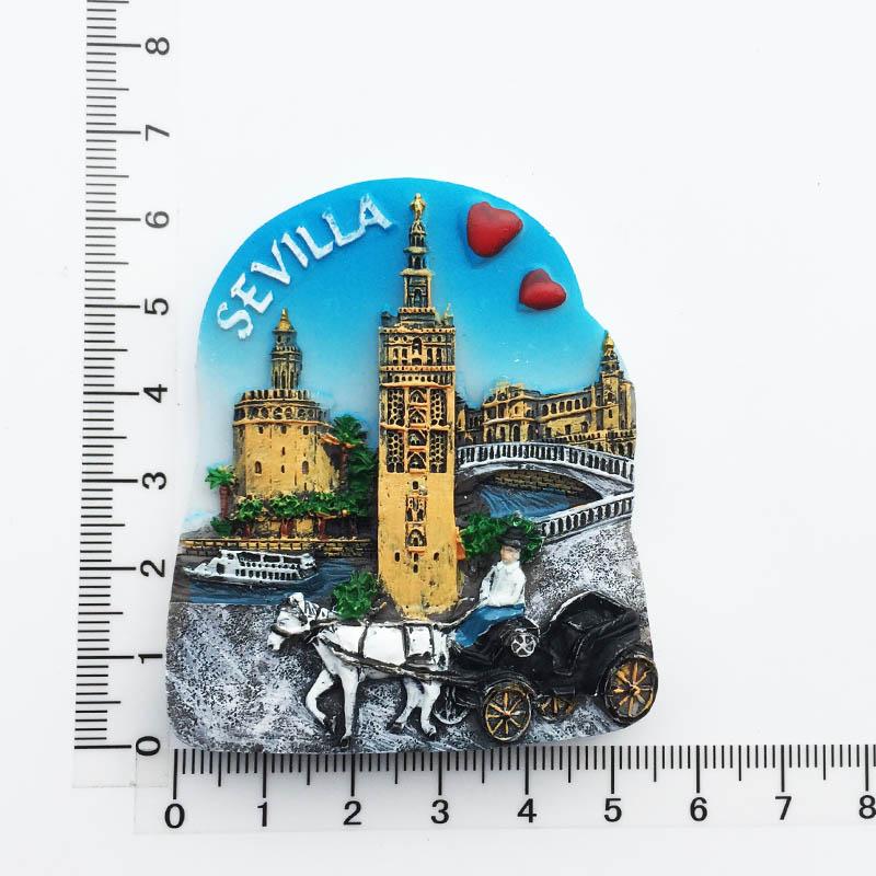 Spain Fridge Stickers Pamplona Santiago Covadonga Chateau Castina Uweda Ubeda Alcala Gate Travelling Souvenirs Fridge Magnets