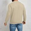 Men's Long-sleeved Plaid Shirt Men's Round Neck Solid Color Sweatshirt Top