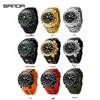 Sanda Men's Dual Display Multifunction Steel Band Sport Waterproof Watch