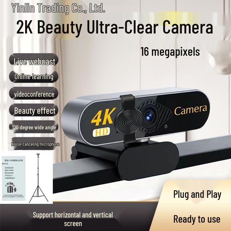 4K USB Desktop Camera & Microphone for Streaming, Online Classes & Meetings