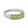 Peridot Oval Five-Stone Ring -925 Sterling Silver