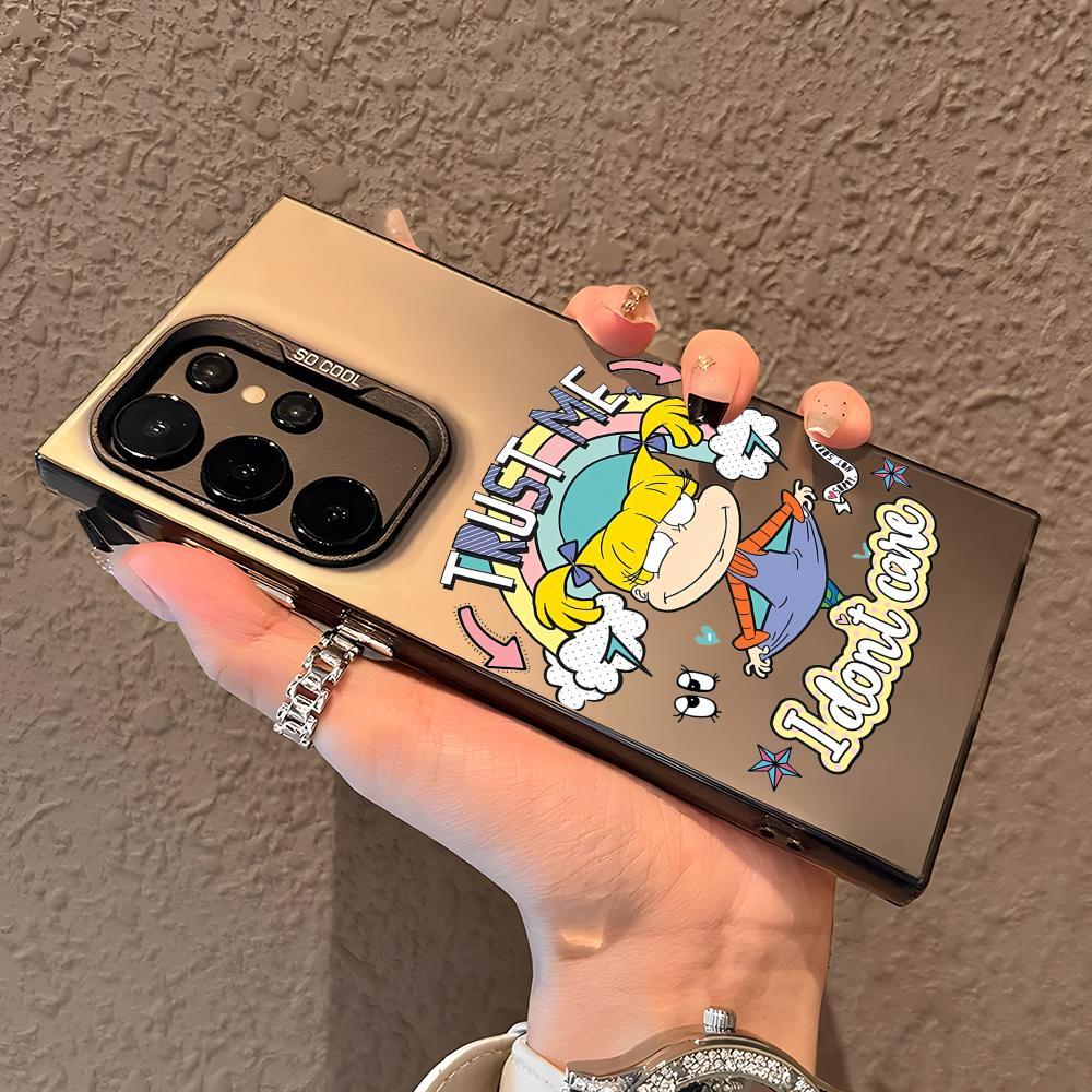 Funny R-Rugrats Angelica Phone Case For Samsung Galaxy S25 Edge S24 S23 S22 S21 S20 Ultra Funda Silicone Silver Cover