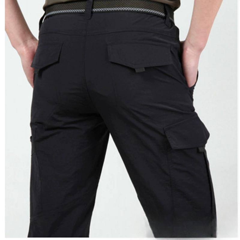 

Летние быстросохнущие брюки для мужского спорта, активного отдыха, походов, водонепроницаемые, больших размеров, легкие, быстросохнущие брюки, свободного кроя M чёрный