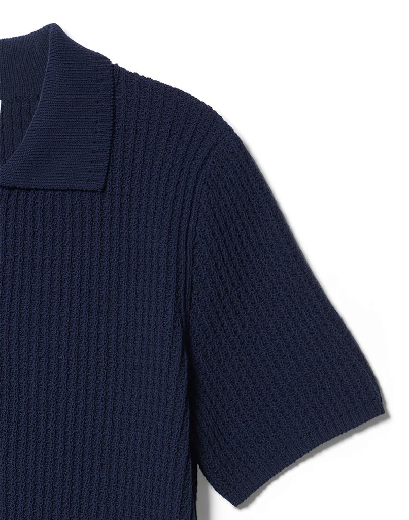 Hejiseu [His] Navy Collared Knit Cardigan