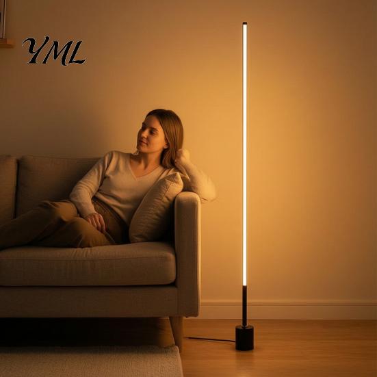 Indoor Lighting for Apartment USB Floor Lamp Bedroom, 50/100cm Modern Standing Light with Remote, Metal Reading Bedroom 360 Degree Dimmable LED Corner