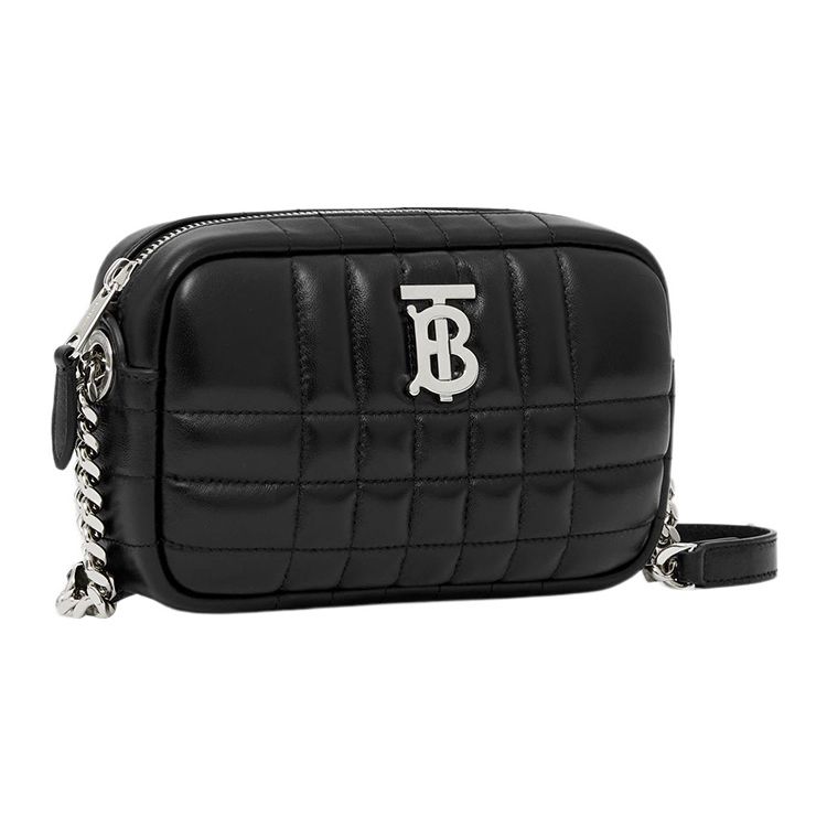 Burberry Lola Bag With Silver Logo Adjustable Chain Strap Lambskin Camera Crossbody Shoulder Bag Women Bags Black 80648541
