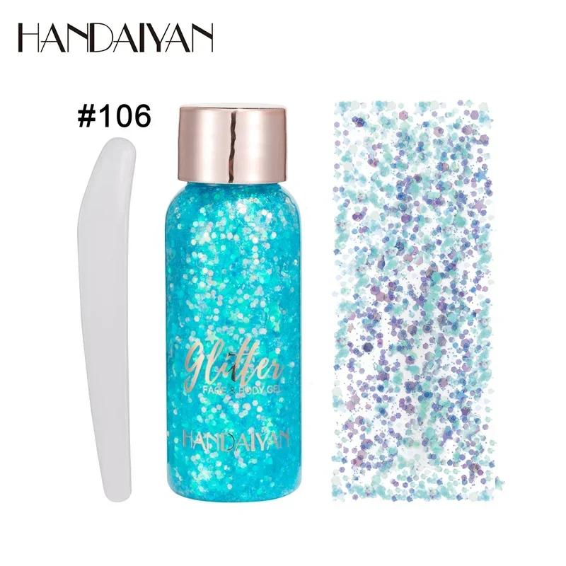 HANDAIYAN Autocollants à paillettes pour les yeux, les cheveux, le corps et le visage, Gel Art, paillettes amples, crème, bijoux en diamant, strass, maquillage, fête, Festival