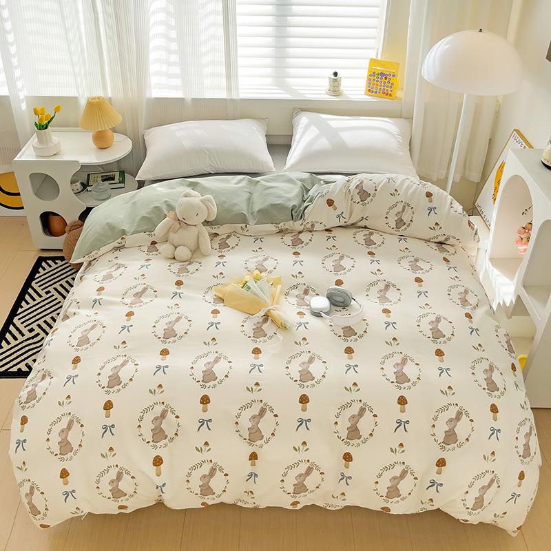 1PC Cartoon Crocodile Pattern Duvet Cover 100% Cotton Quilt Cover with Zipper Skin-friendly Comfortable Queen Size Bedding
