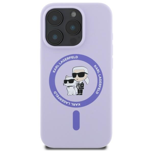 Karl Lagerfeld Klhmp16Lscmkcrhu Iphone16 Pro 6.3 Fioletowy/Purple Hardcase Silicone Karl&Choupette Ring Magsafe