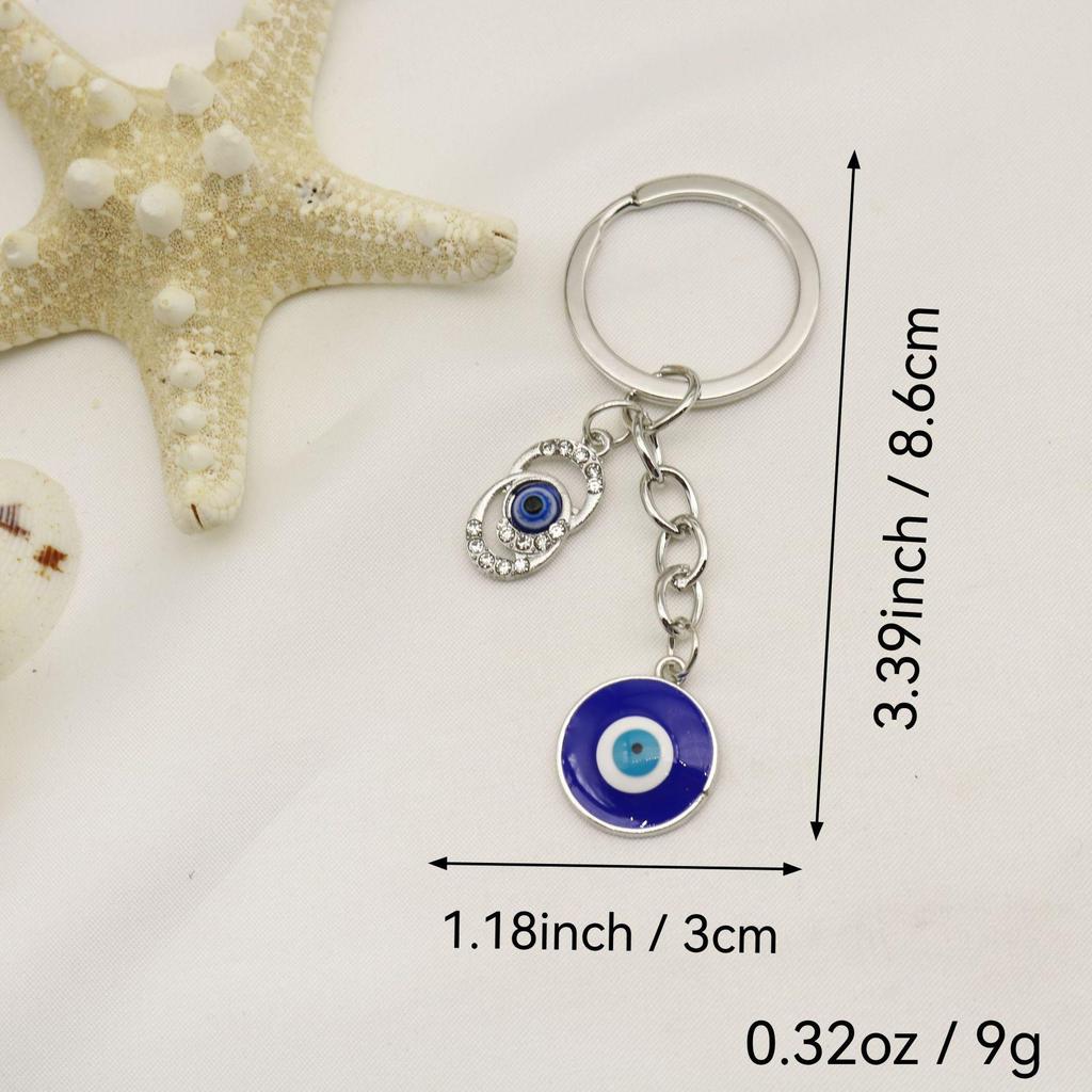 Heart-Shaped Evil Eye Pendant Keychain