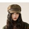 Vintage Heart Label Octagonal Hat for Women New British Retro Velvet Painter's Hat for Spring and Autumn Ladies Casual Cap