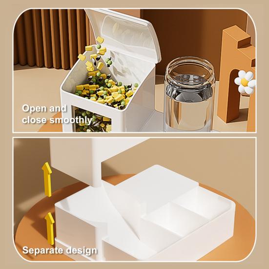 Automatic Hamster Feeder 3 in 1 Food And Water Dispenser 3-Cell Feeding Station with 125ml Bottle for Home Bunny Ferrets Small Animal