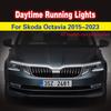 12V LEDowe Światła do Jazdy Dziennej DRL Samochodowe Do Skoda Octavia 2015-2023 LEDowe Reflektory Lampy Przeciwmgielne Dekoracyjna Lampka Ambientowa