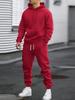 Men's Solid Color Hooded Sweatshirt and Pants Set - 2025 Autumn/Winter Casual Sportswear